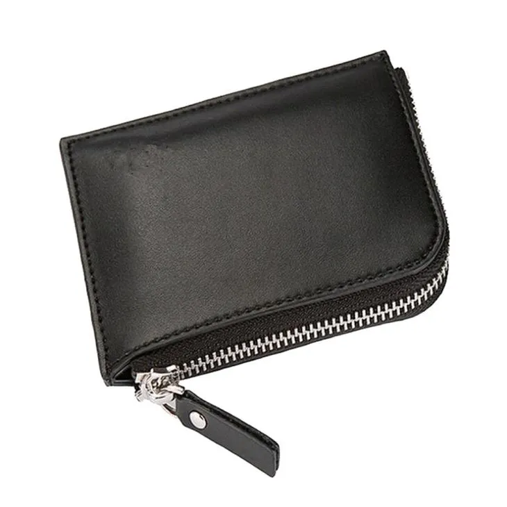 Black pu leather card wallet